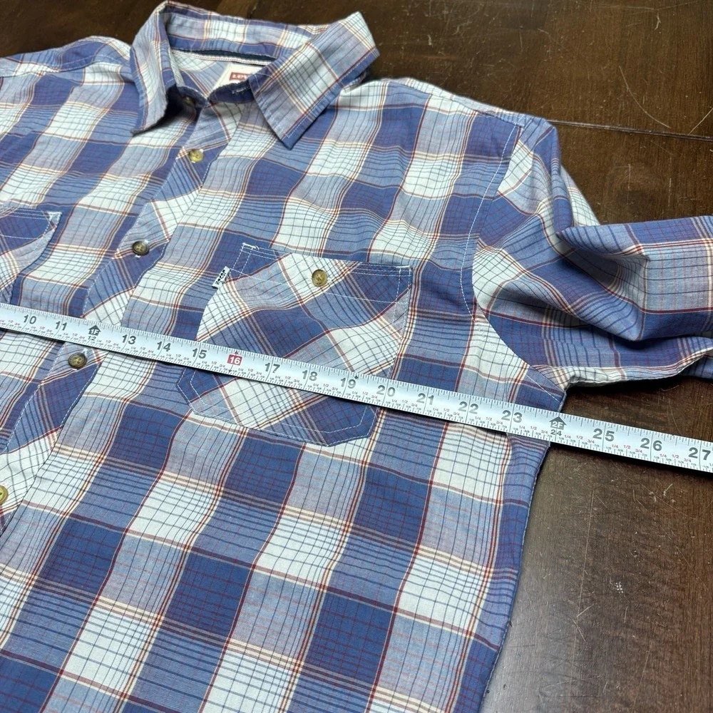 Levis Classic Modern Checked Plaid‎ Long Sleeve Shirt Size XL Western